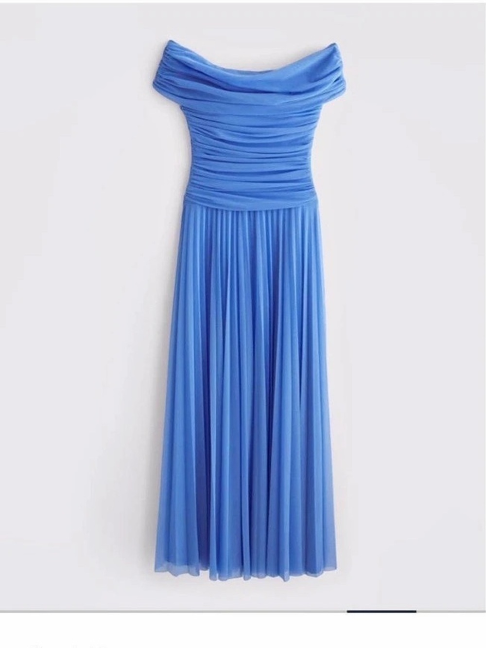Abercrombie & Fitch Giselle Drop-Waist Maxi Dress Pleated Maxi Dress in Blue